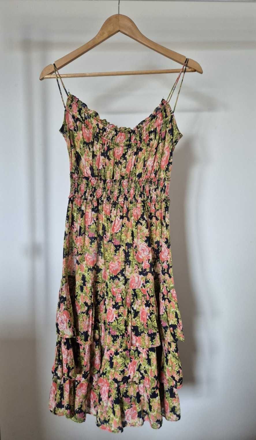 Vestido floral Mango 100% Algodão