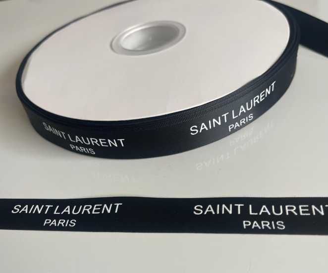 Czarna wstążka Ysl Saint Laurent dł 150cm kokarda