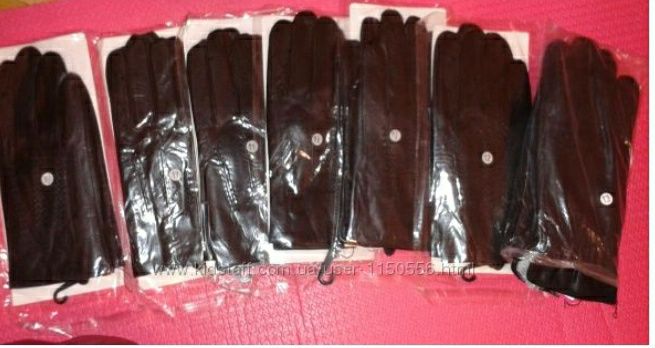 Рукавиці чоловічі перчатки на флісі шкіра