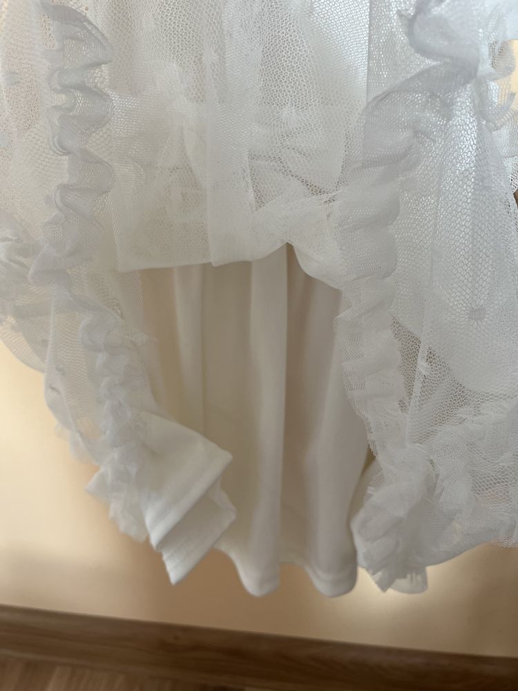 Sukienka tiul chrzest wesele 18 mcy kokardka