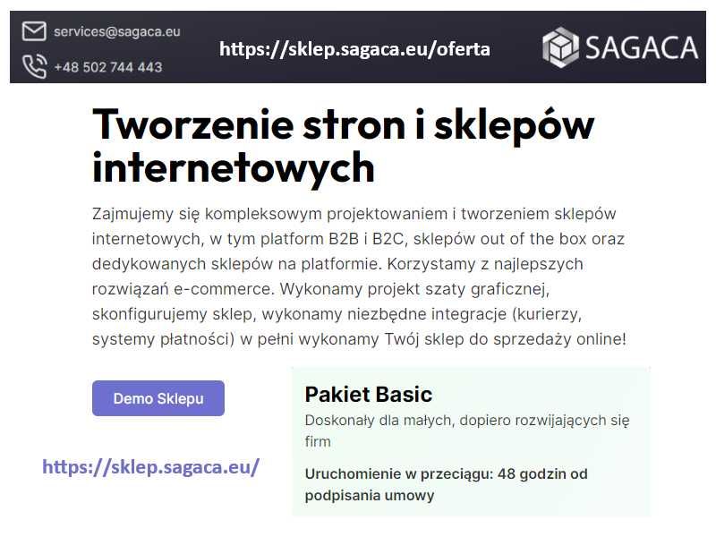 Tworzenie stron i sklepów internetowych - SAGACA.eu