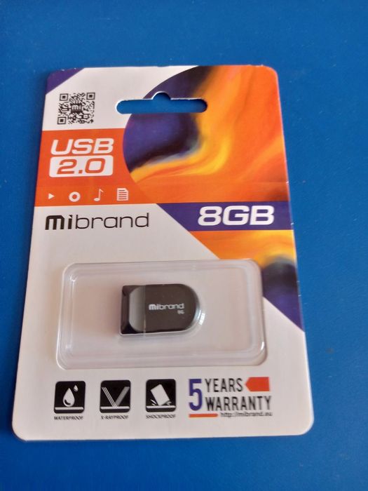 USB Флеш накопичувач Mibrand 8Gb scorpio Blak USB 2.0. Новий