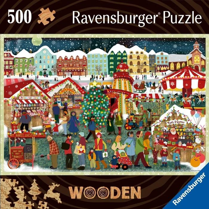 Puzzle drewniane 500 Jarmark świąteczny. Ravensburger