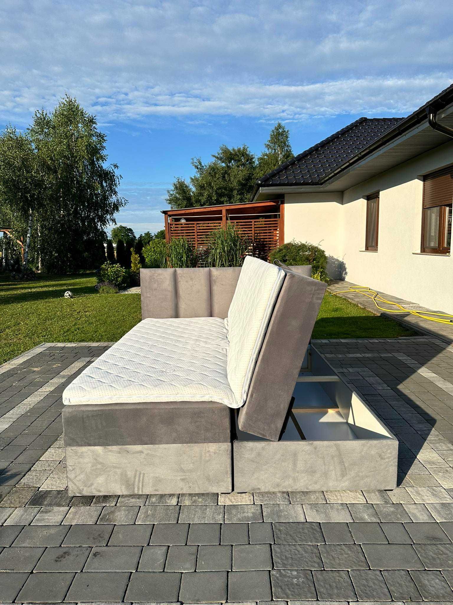 Łóżko kontynentalne SARA 160x200 z pojemnikiem na pościel Tapicerowane