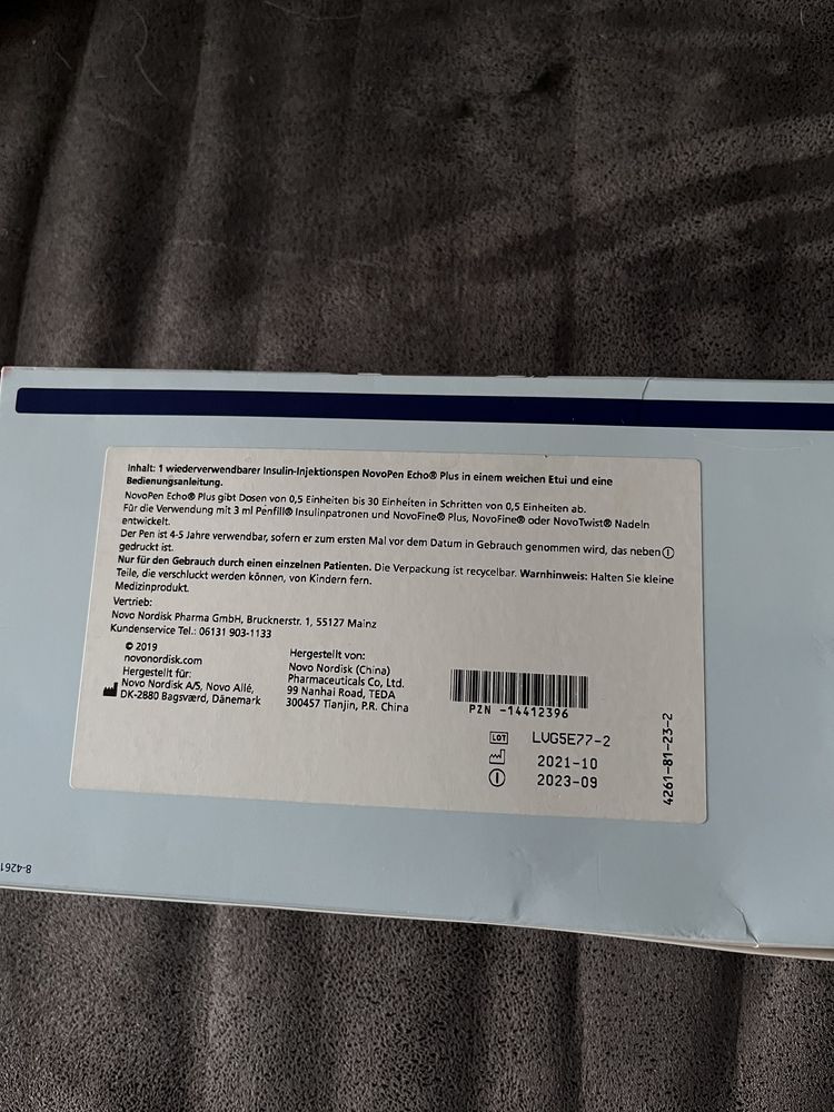 Інсулінова ручка NovoPen ECHO Plus Smart, червона, з кроком 0,5.
