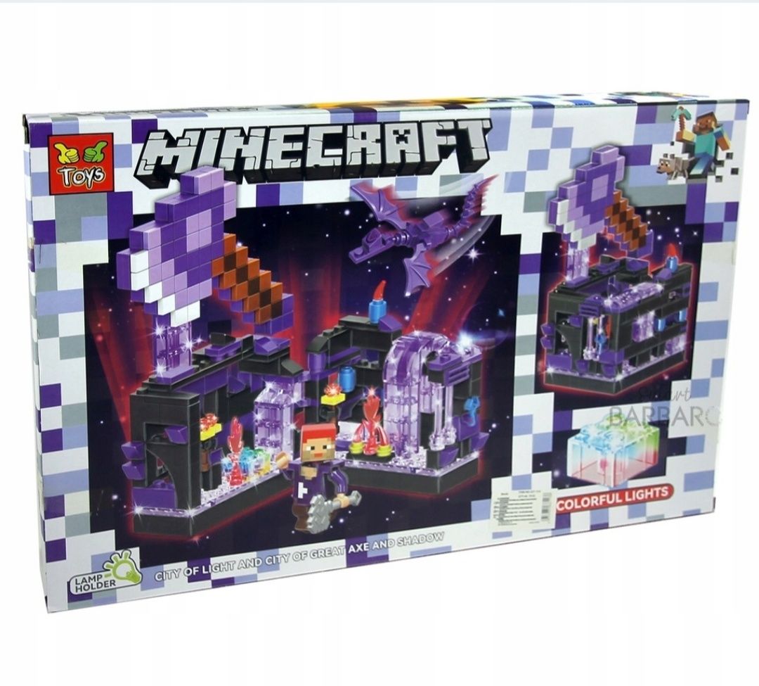 Klocki Minecraft Fioletowa Jaskinia Forteca z PROJEKTOREM 379 el.