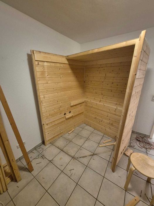 Sauna fińska sucha 220v 230v NAROŻNA zewnetrzna z drewna drewniana