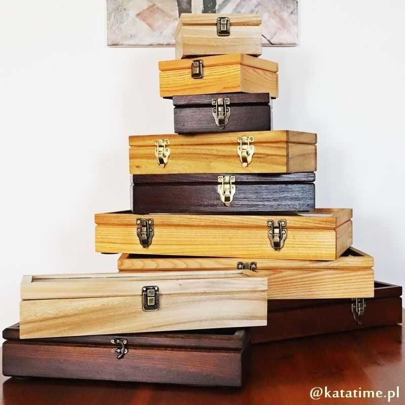 Skrzyneczka kasetka etui na 8 zegarków drewno ręcznie robiona SUPER!
