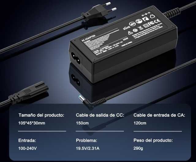 Carregador portátil modelo Chargeur HP 45W (novo)