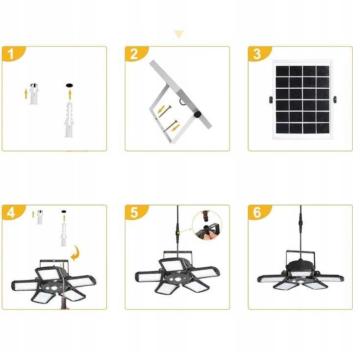 Lampa Solarna Wewnętrzna Zewnętrzna LED z Czujnikiem Ruchu do Garażu