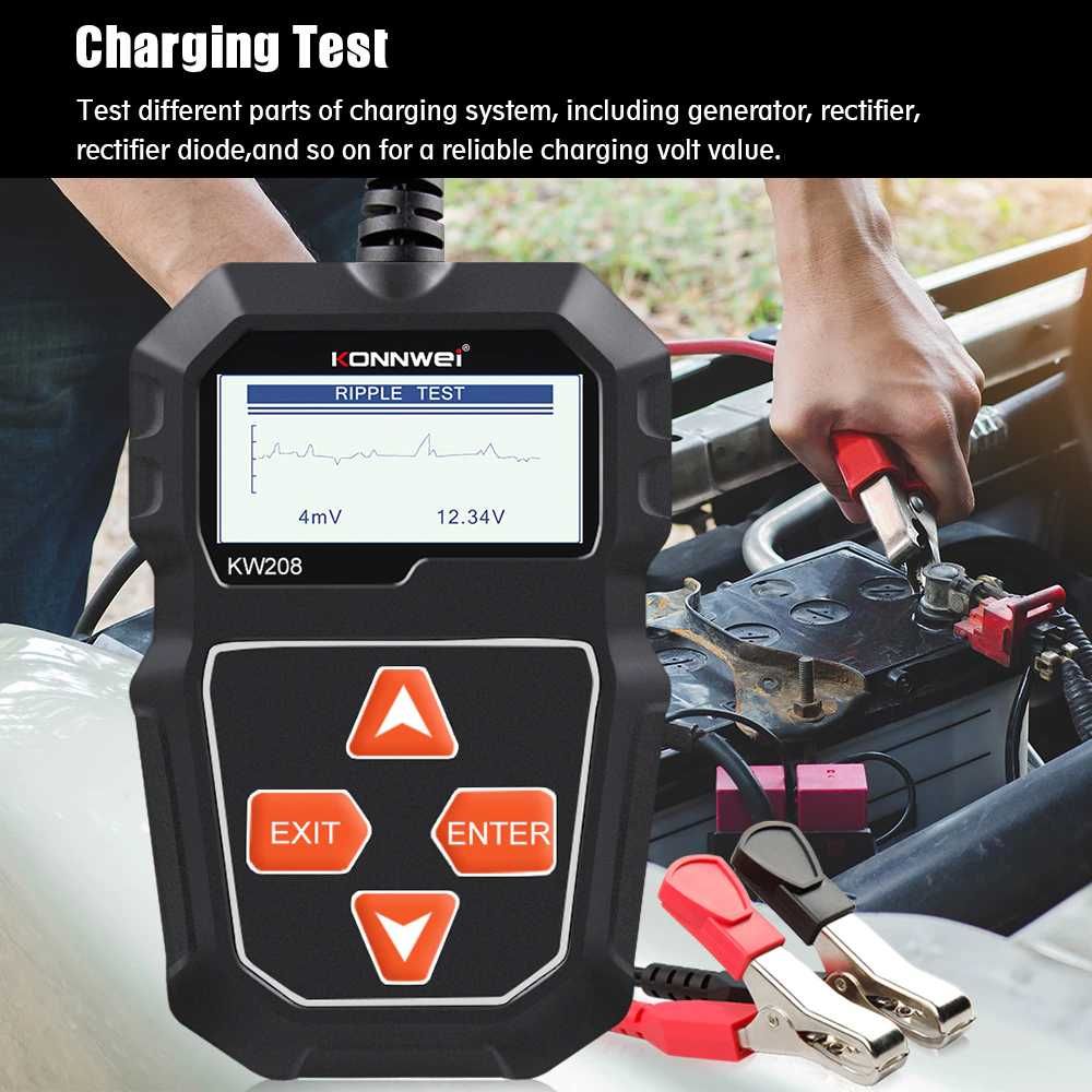 Тестер автомобільного акумулятора KONNWEI KW208 12V
