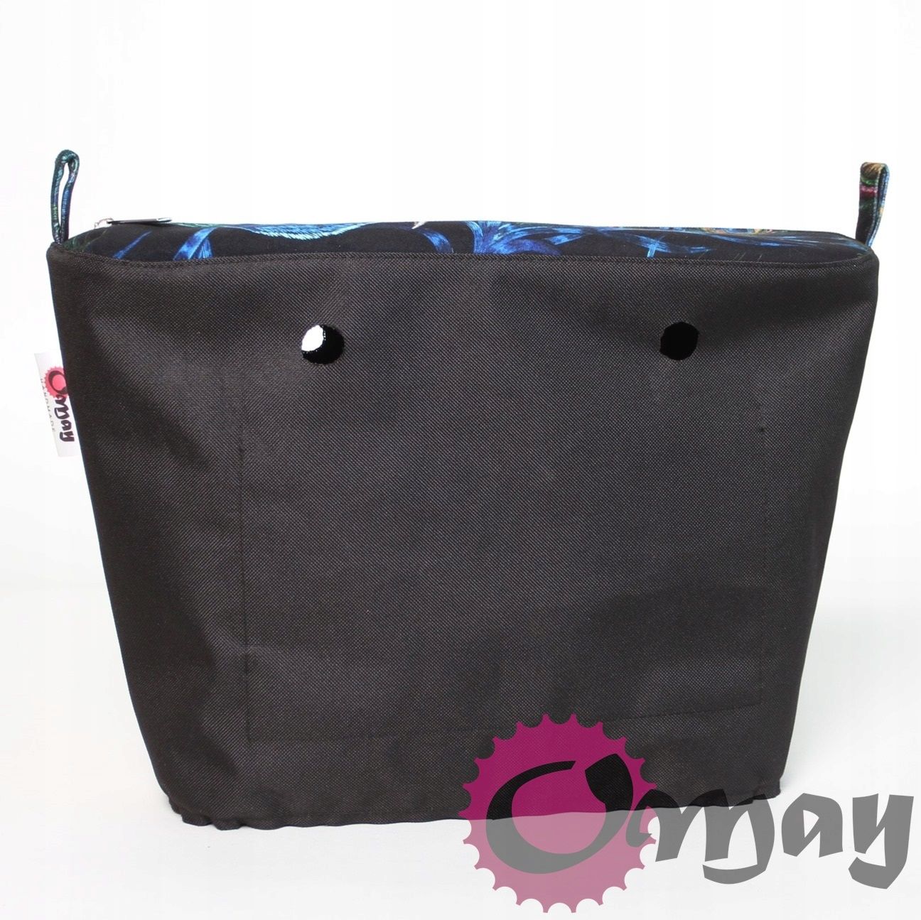 Czarny Welur organizer OBAG MINI Velvet pawie 2 kieszenie wkład OMAY