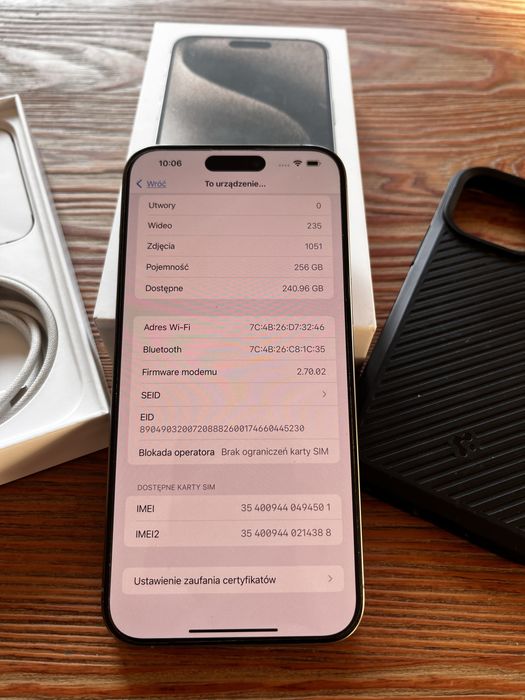 Iphone 15 PRO MAX 256GB* stan jak nowy * bateria 87% *obudowa+szkło