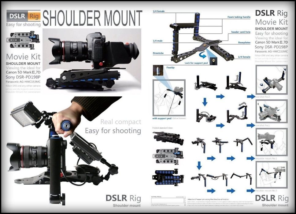 Statyw naramienny DSLR RIG / STEADYCAM KOMBO