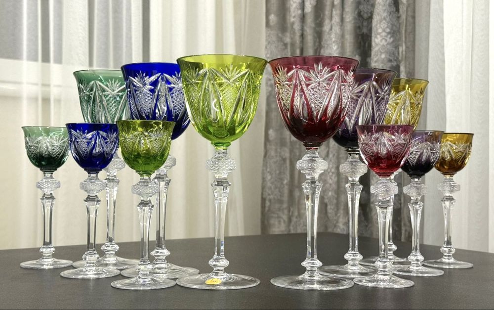 Винтажные хрустальные фужеры для вина WMF Cristal Cabinet GDR Германия