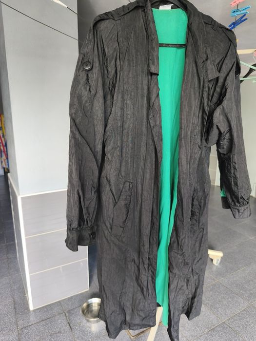 Gabardine Senhora  veste L XL preta forrada a verde
