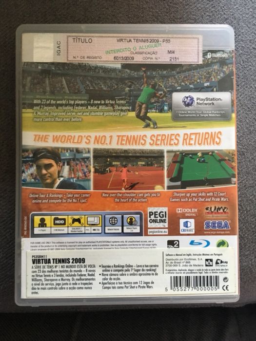 Virtua tennis 2009, PS3