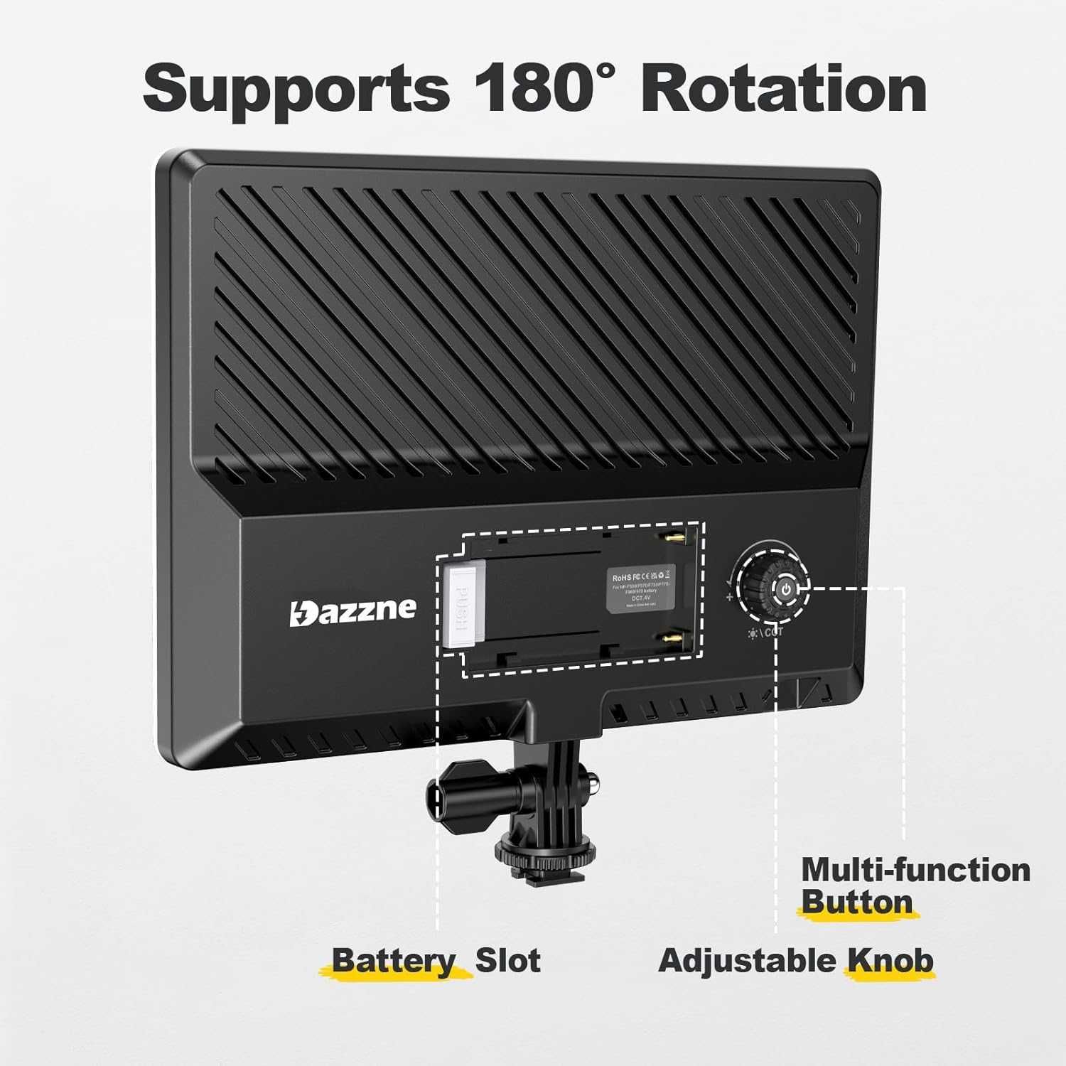 DAZZNE D30 LED światło fotograficzne 2 sztuki na stojaku 2500K-6500K