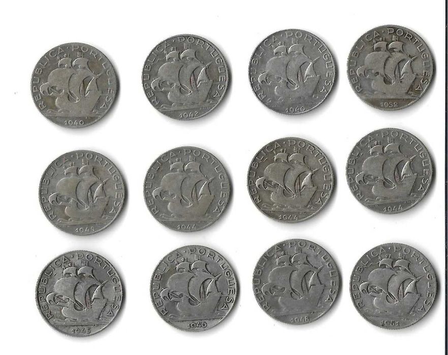 12 Moedas de 2$50 - Prata - BC