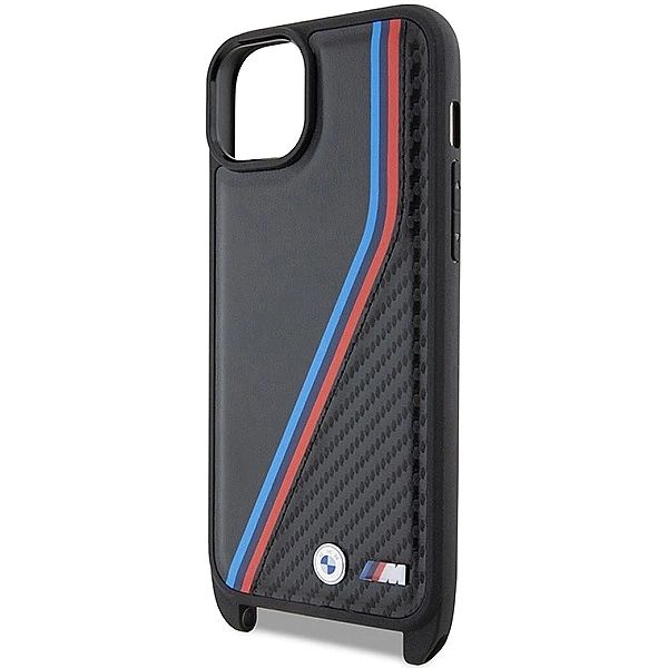 Etui BMW M Edition Carbon Tricolor Lines & Strap na iPhone 15 Plus / 1