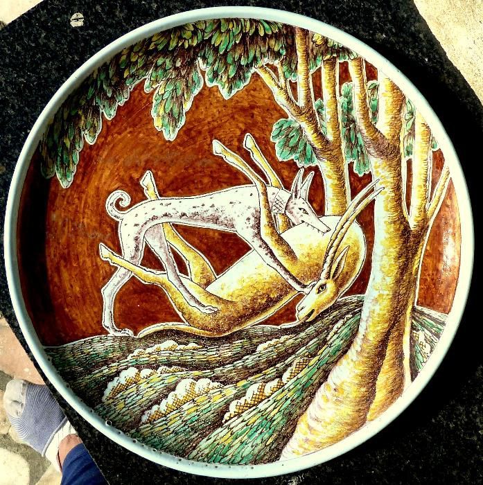 Prato cerâmico(Egipcio) concebido por Adolfo de Almeida no ano de 1950