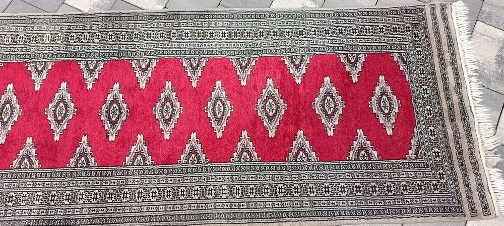 Buchara chodnik wełniany tkany ręcznie 312 x 81 cm wełna dywan perski