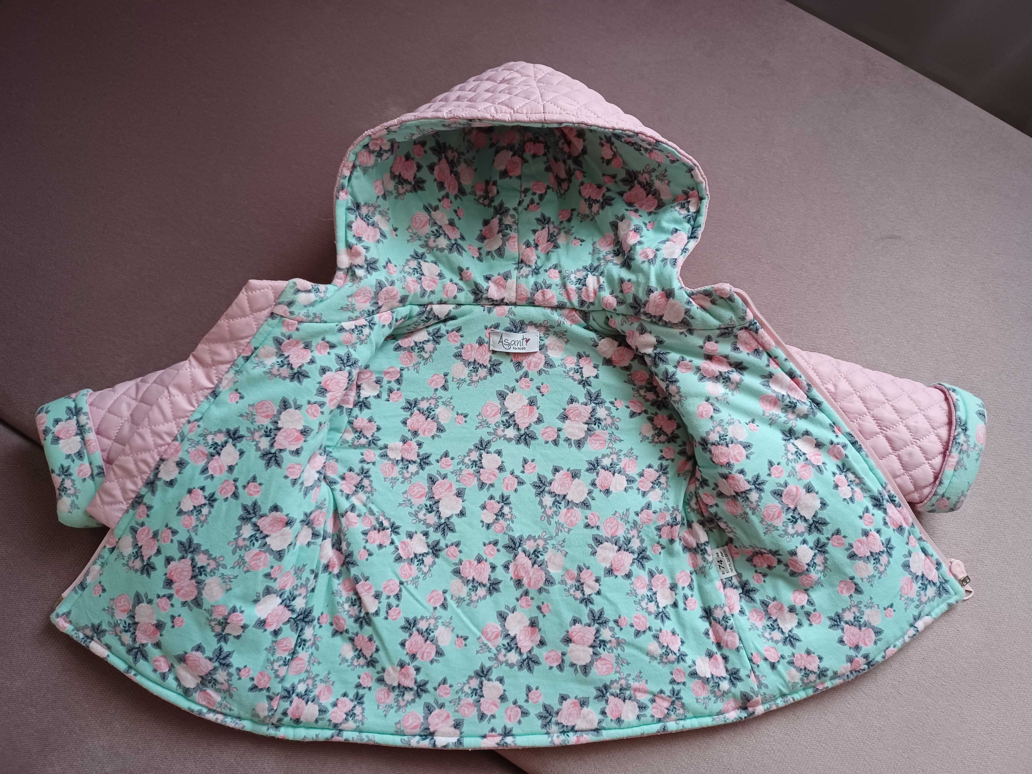 Kurtka wiosenna niemowlęca dla dziewczynki pikowana r.74