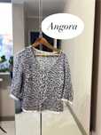 Angora sweter sweterek kardigan panterka pepard print zwierzący