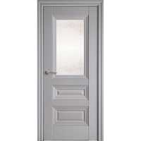 Міжкімнатні двері Новий стиль Елеган Імідж Сіра пастель 80 скло з малю