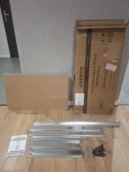 Regał warsztatowy 180x75x45 cm 875 kg srebrny Arebos