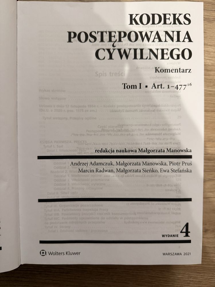 Kodeks Postępowania Cywilnego KPC Komentarz Małgorzata Manowska Tom I