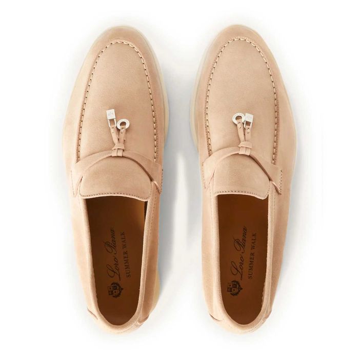 Лофери Loro Piana Summer Charms Walk Loafer Suede Nude