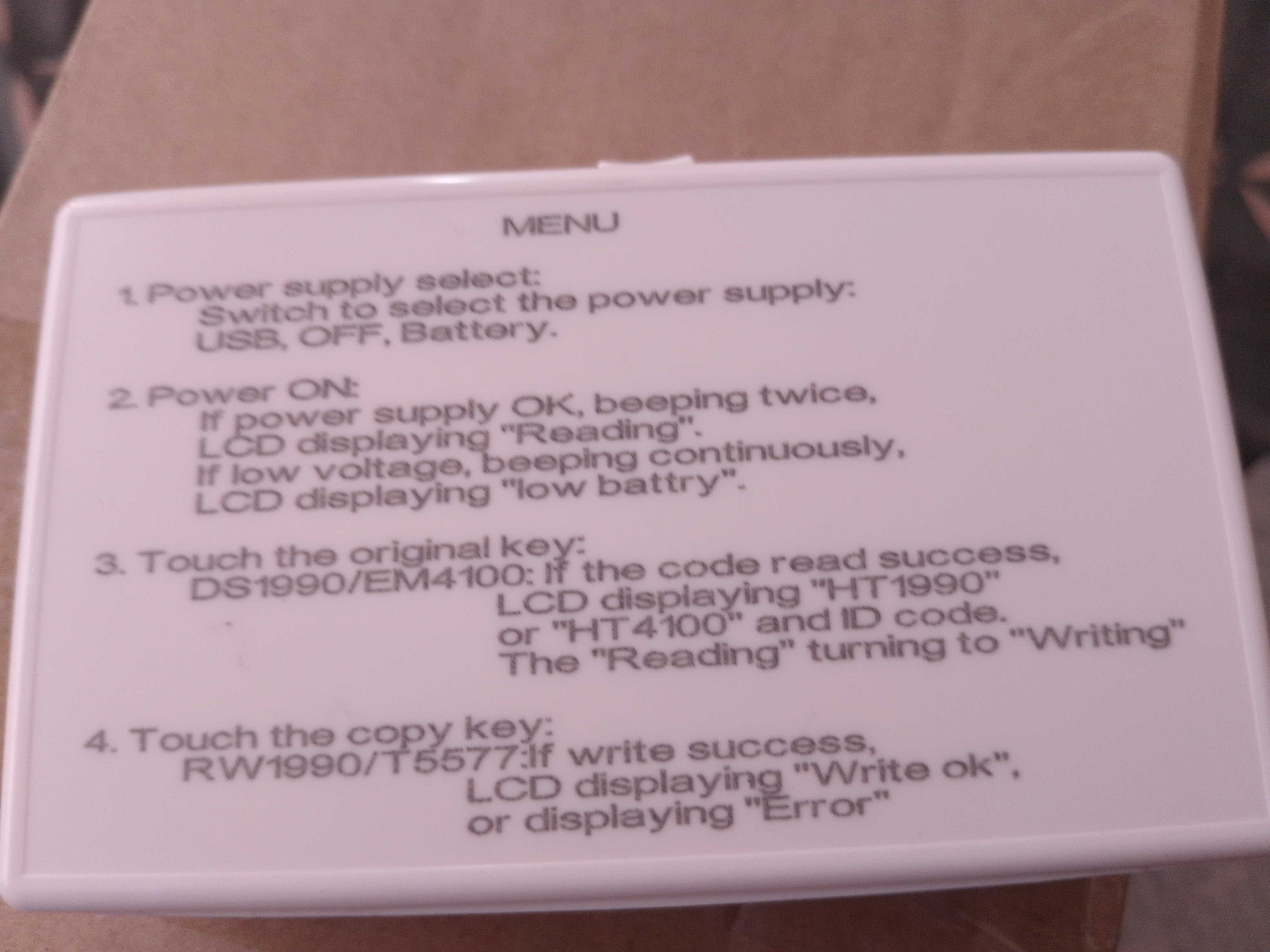 Программатор домофонных DS1990A ключей RFID карт та брелоків, TMRF-2RW