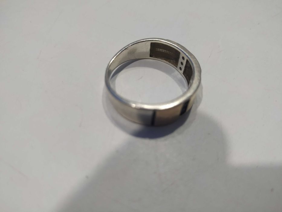 Кольцо серебро 925 золото 375 проба
