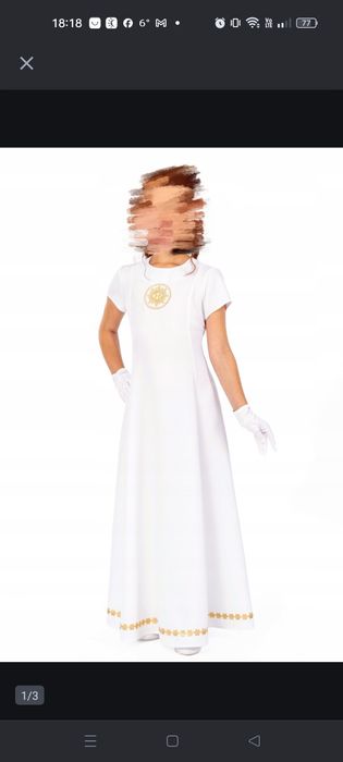 Alba Komunijna Sukienka Komunia Wianek rękawiczki ozdoba na świece