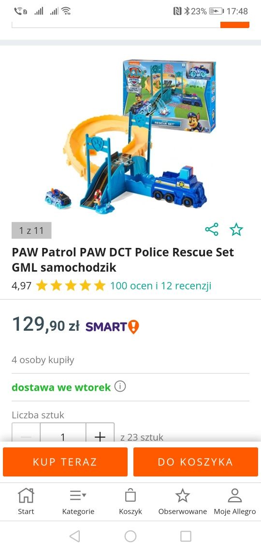 Psi patrol Zestaw ratunkowy Chase'a z torem i metalowym samochodzikiem