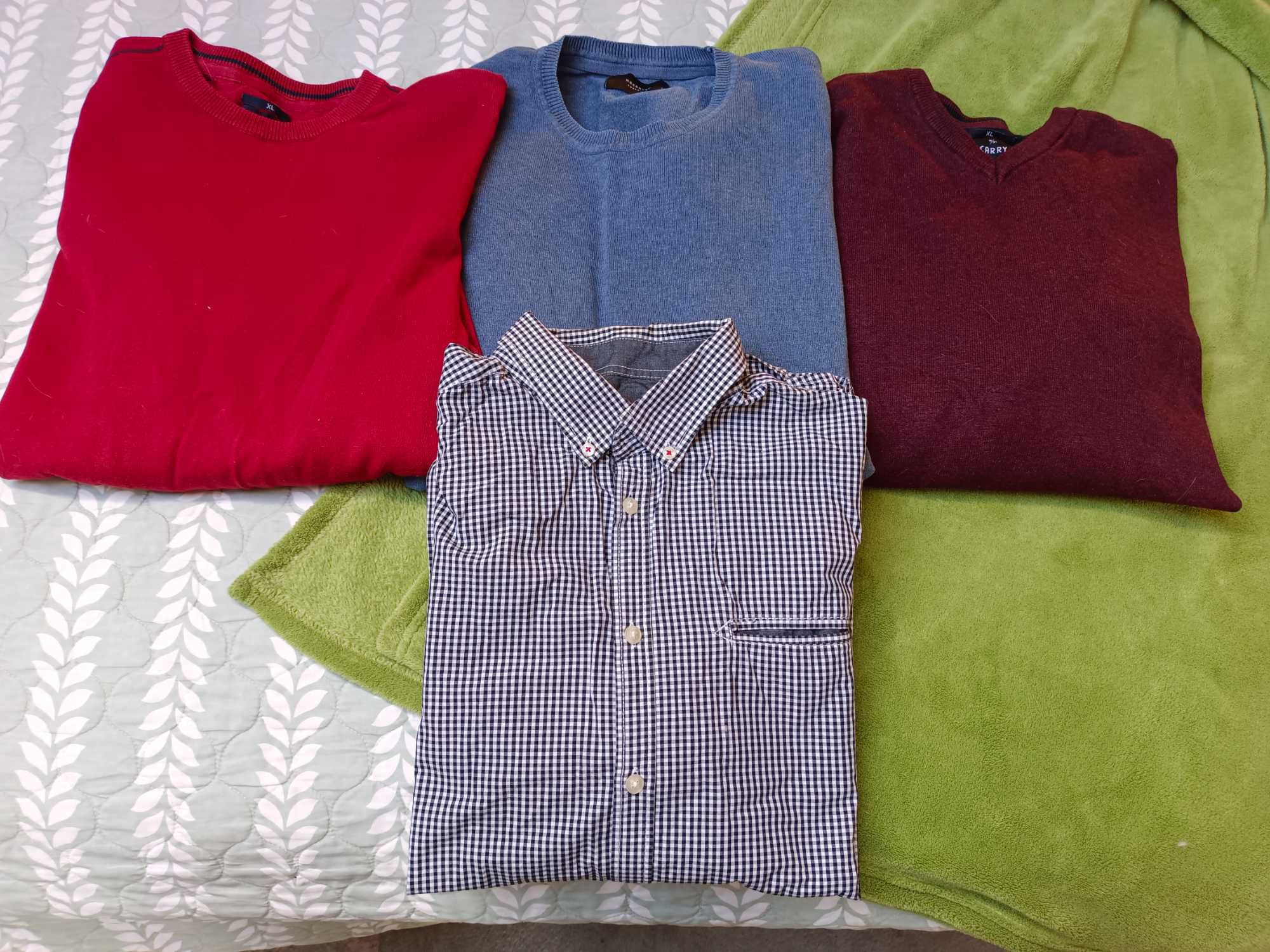 Zestaw trzech swetrów Carry Reserved plus koszula w kratę gratis L XL
