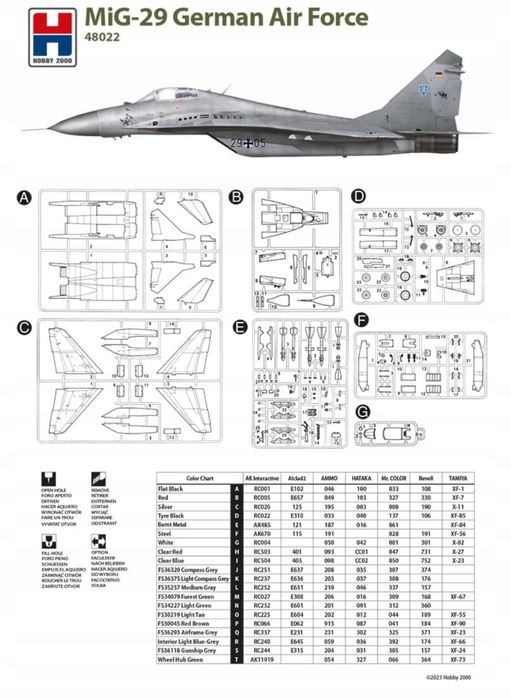 Samolot Mikoyan MiG-29 German 48022 Hobby 2000