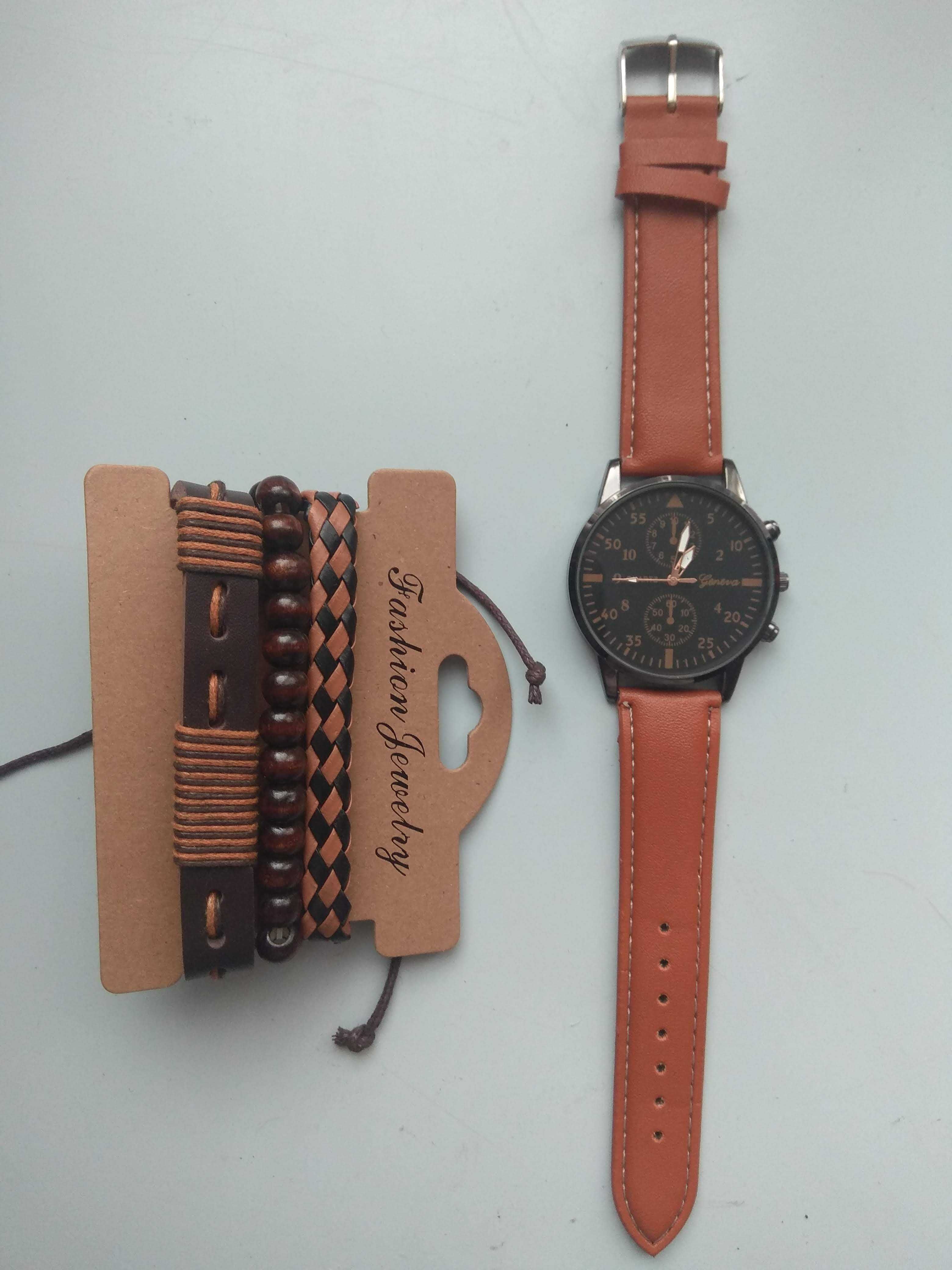 супер подарок для стильного мужчины: часы с комплектом браслетов