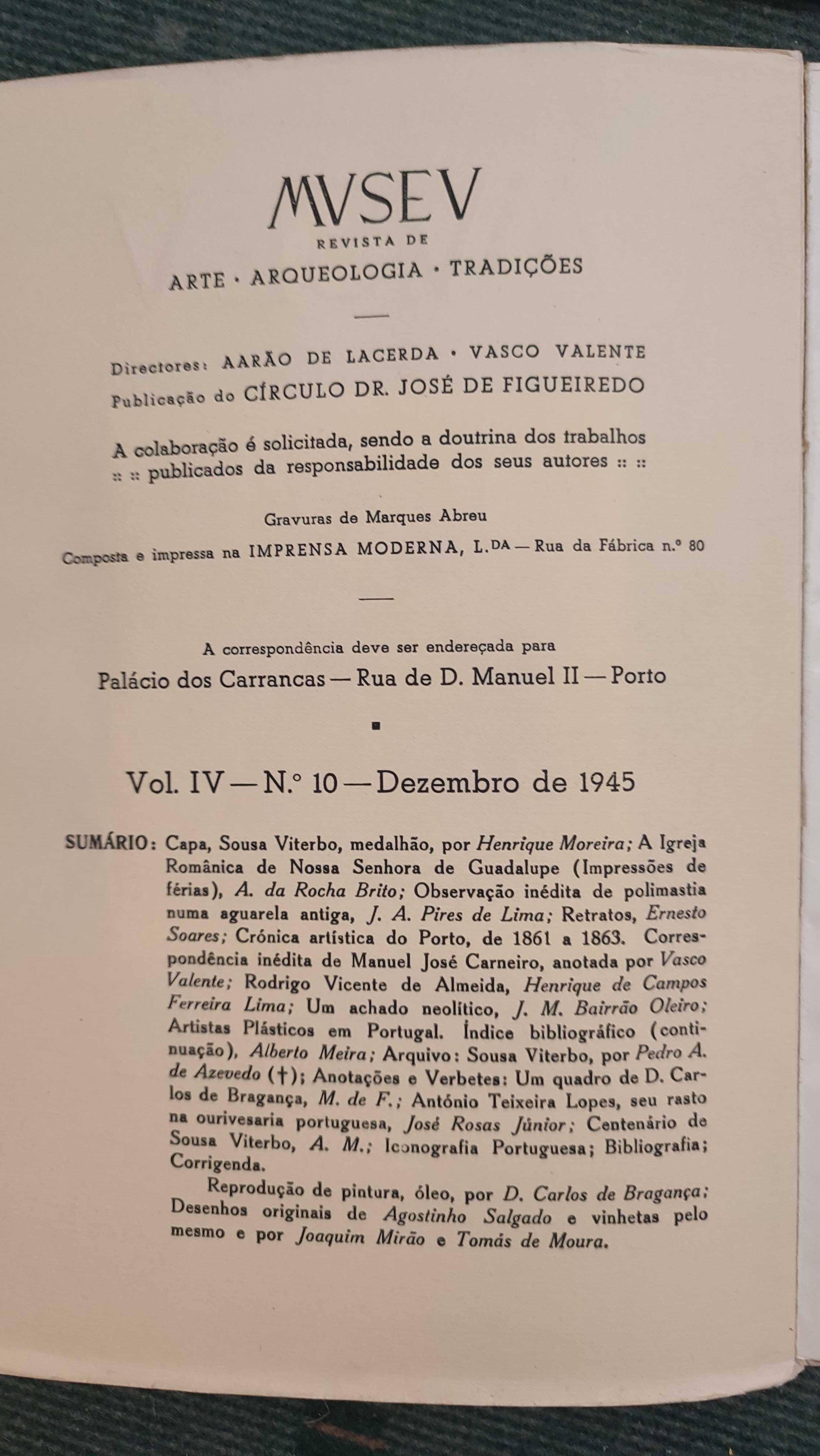 4 Números Museu Revista de Arte Arqueologia Tradições - Anos 40