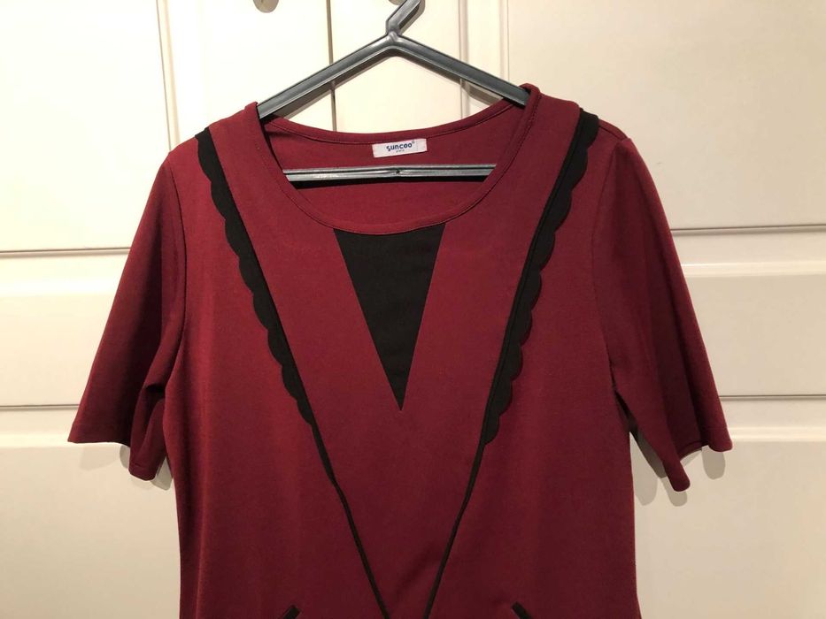 vestido bordeaux muito original marca SUNCOO ,PARIS  tamanho M/L