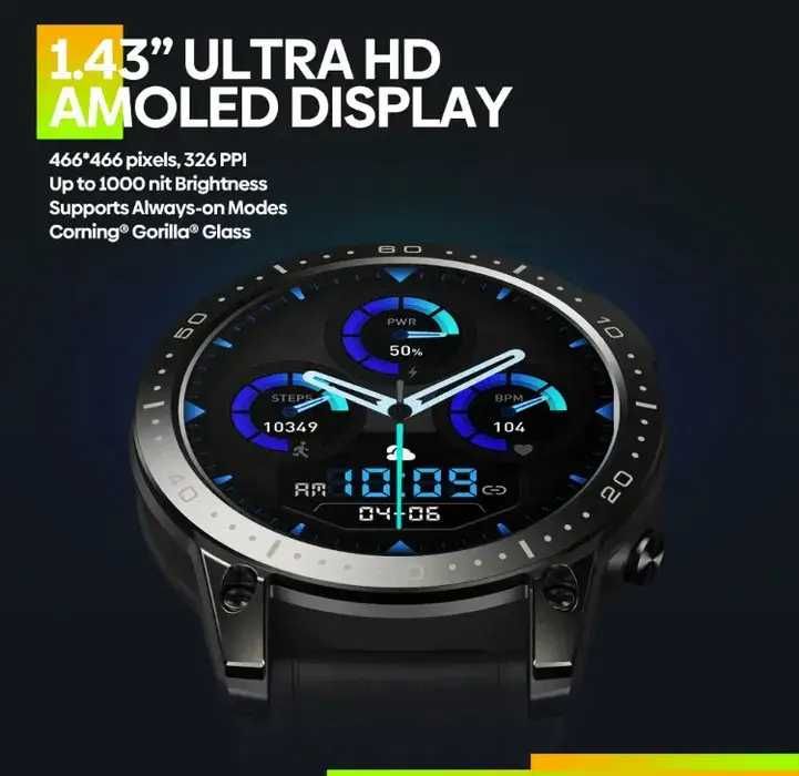 Часы Zeblaze Ares 3 Pro watch Amoled smart вызов трекер смарт годинник