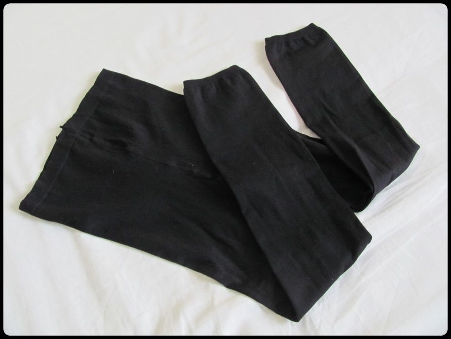 Czarne legginsy rajstopowe 3/4 rozmiar 34 XS