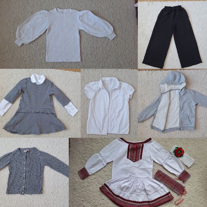 Одяг в 1 класс. Палаццо. Штани. Рубашка. Вишиванка. Сукня. Кофта тепла