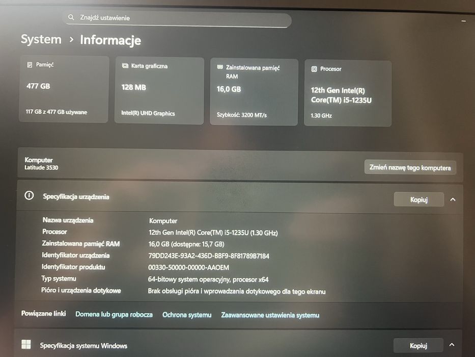Dell Latitude 3530 jak nowy na gwarancji