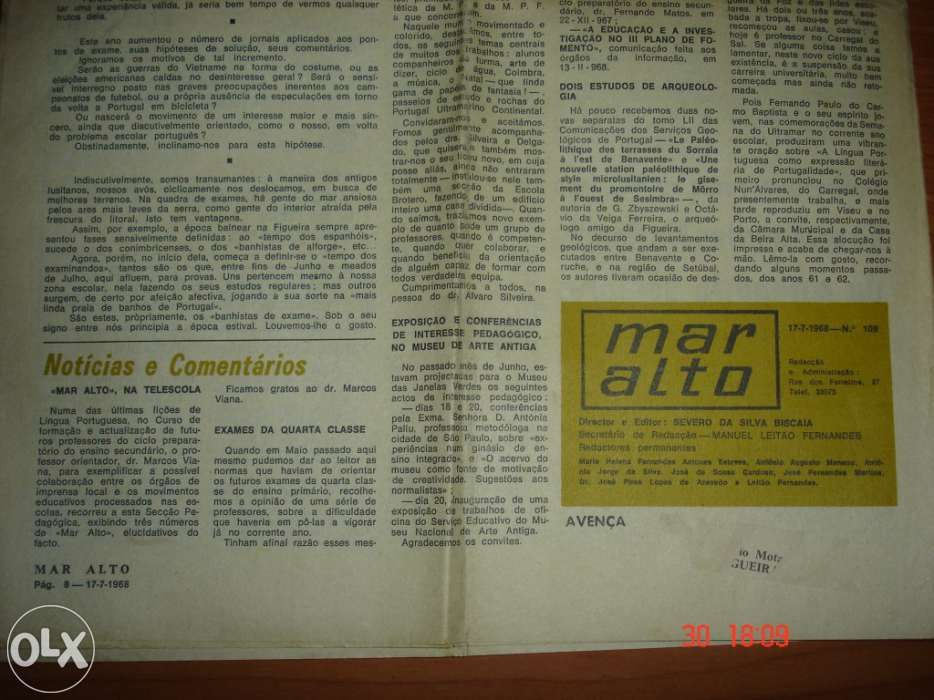 Jornal O Mar Alto de 1968