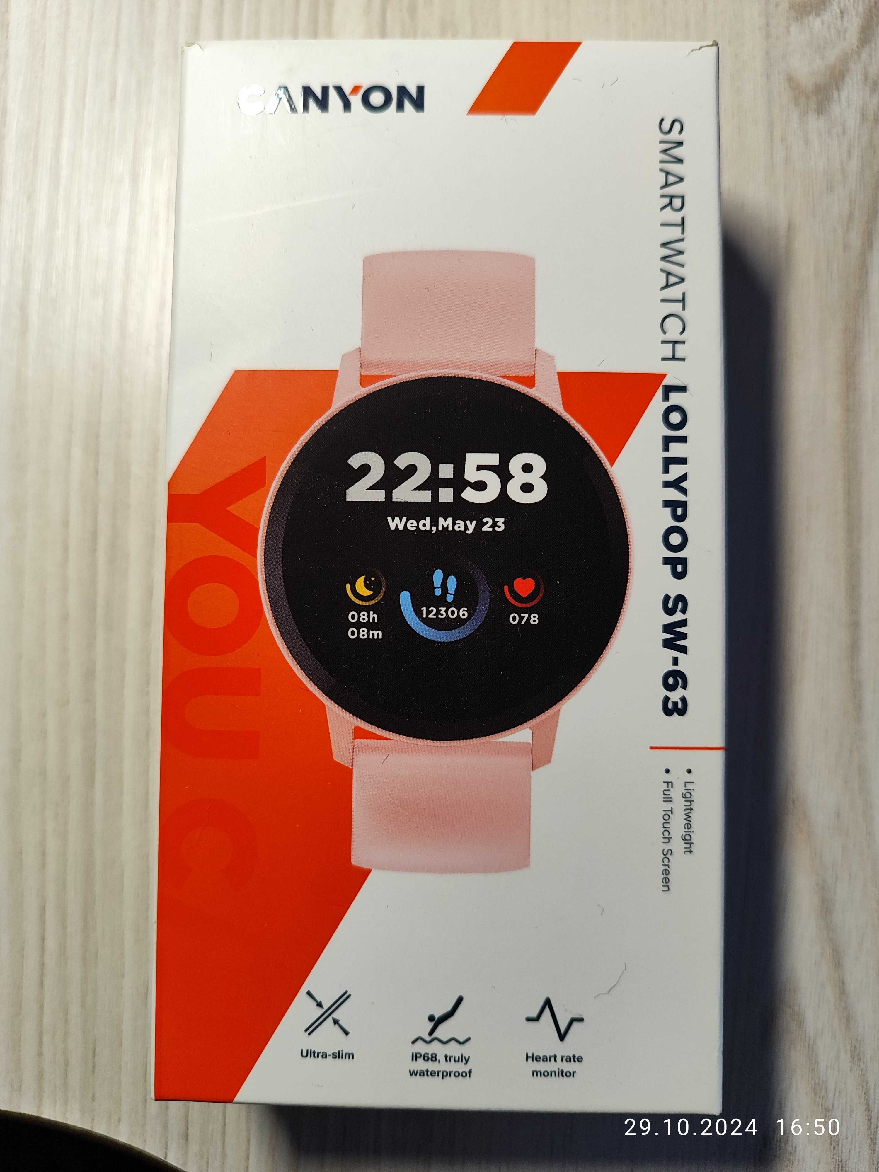 Смарт-годинник Canyon Lollypop SW-63 Pink