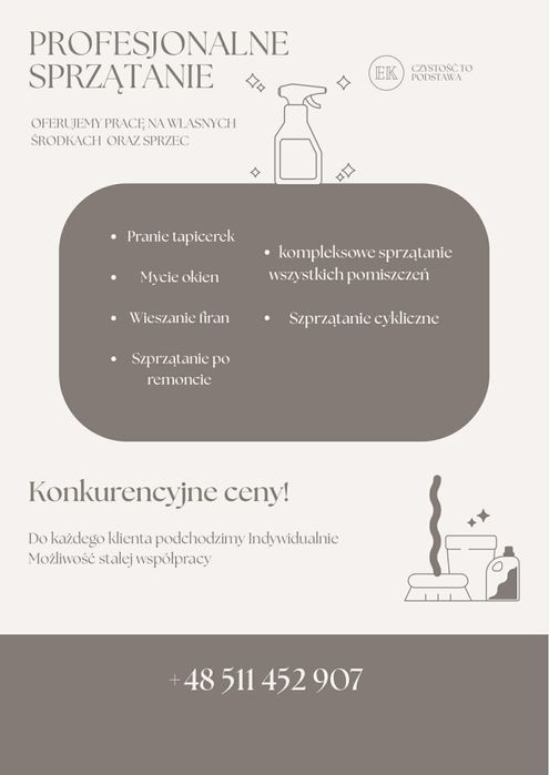Sprzątanie mieszkań i domów!