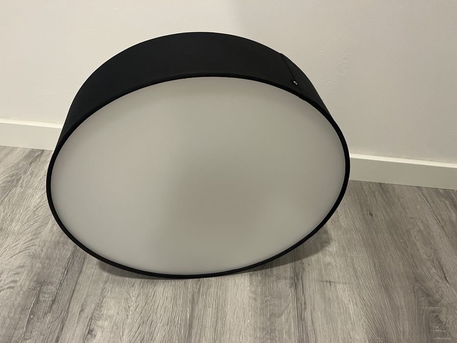 candeeiro de teto qazqa led tambor com tecido