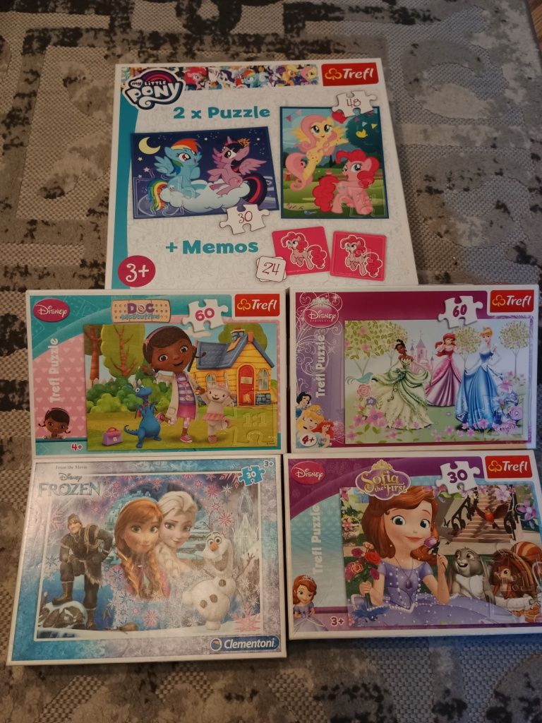 Puzzle Kraina Lodu Disney Księżniczki Little Ponny Dosia i Zosia